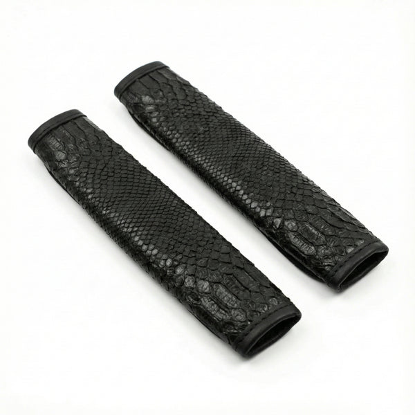 Valente Lusso The Black Pitone Siyah Yılan Desenli Deri Kemer Pedi - Limited Edition