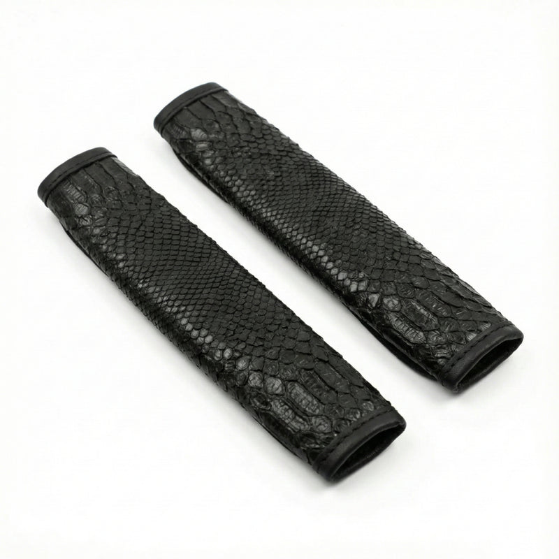 Valente Lusso The Black Pitone Siyah Yılan Desenli Deri Kemer Pedi - Limited Edition